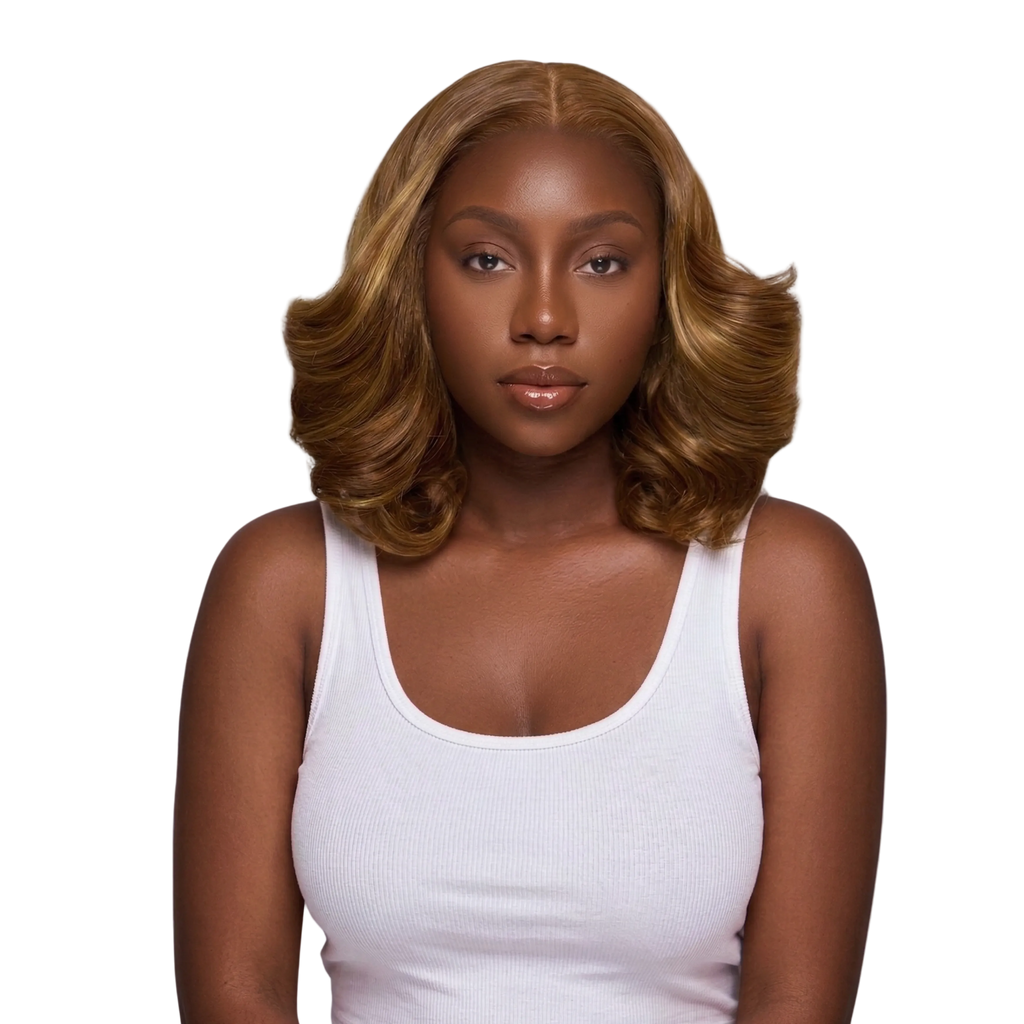 Zoe — Honey Brown Bouncy Bob | Pre Styled Lace Front Wig